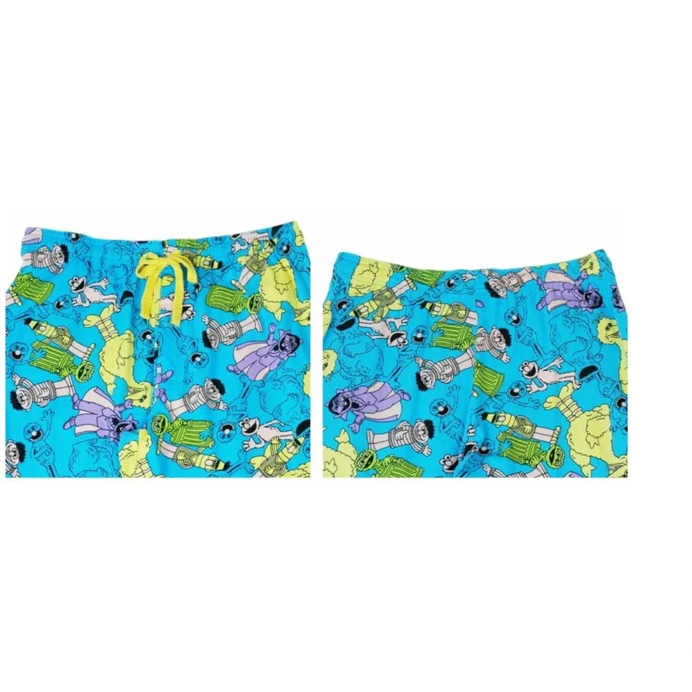 Sesame Street Lounge Pants Men's 2XL Blue Knit Pajama Sleep Pants NWT